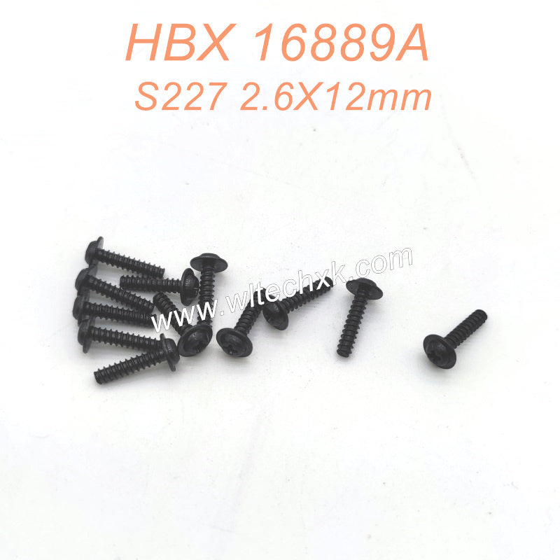 S227-HAIBOXING 16889A 16889 Parts 2.6X12mm Flange Head Self Tapping Screws