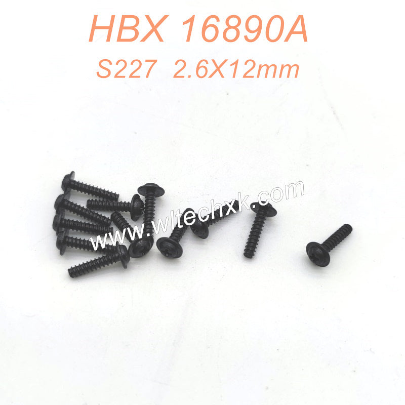S227-HBX 16890A Parts 2.6X12mm Flange Head Self Tapping Screws