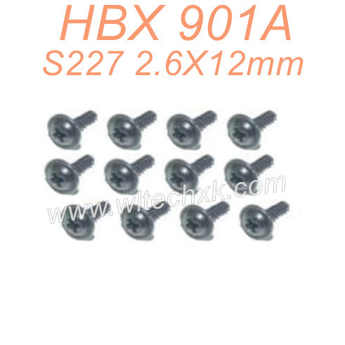S227 Flange Head Self Tapping Screws PWTHO 2.6X12mm Parts For HAIBOXING 901
