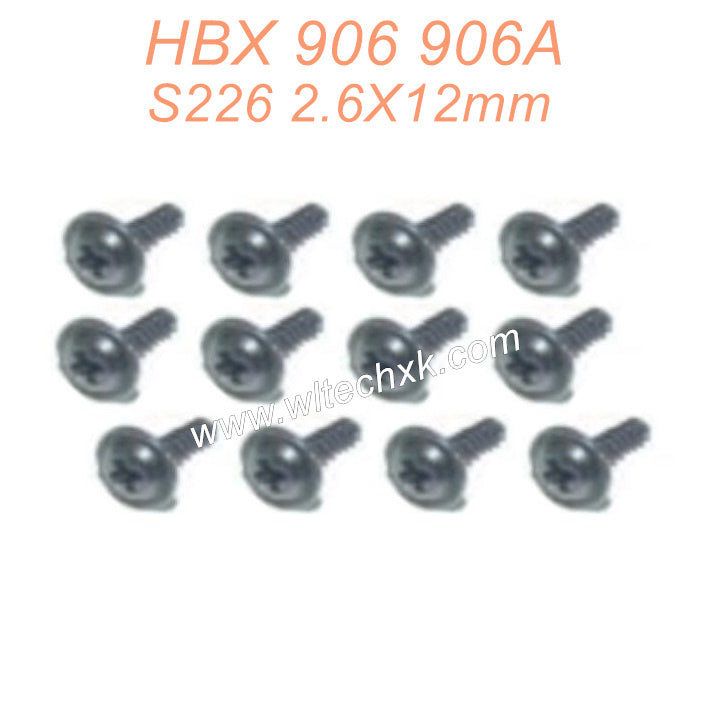 S227 HBX 906 906A RC Car Parts Flange self-tapping screws PWTHO2.6X12mm