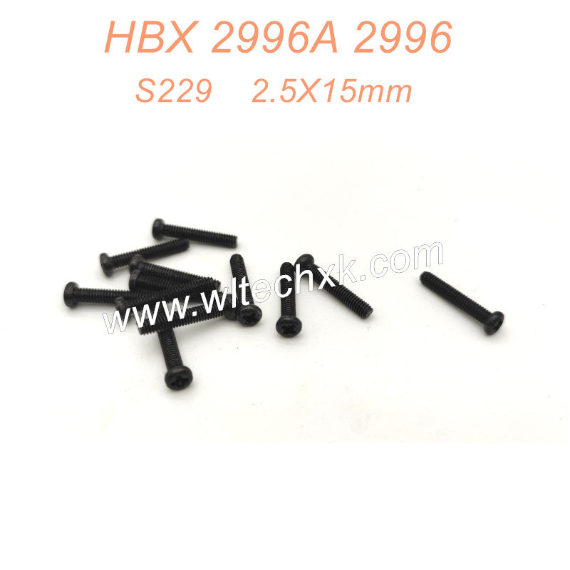 S229 Pan head Self Tapping Screws PMHO 2.5X15mm Parts For HAIBOXING 2996 2996A
