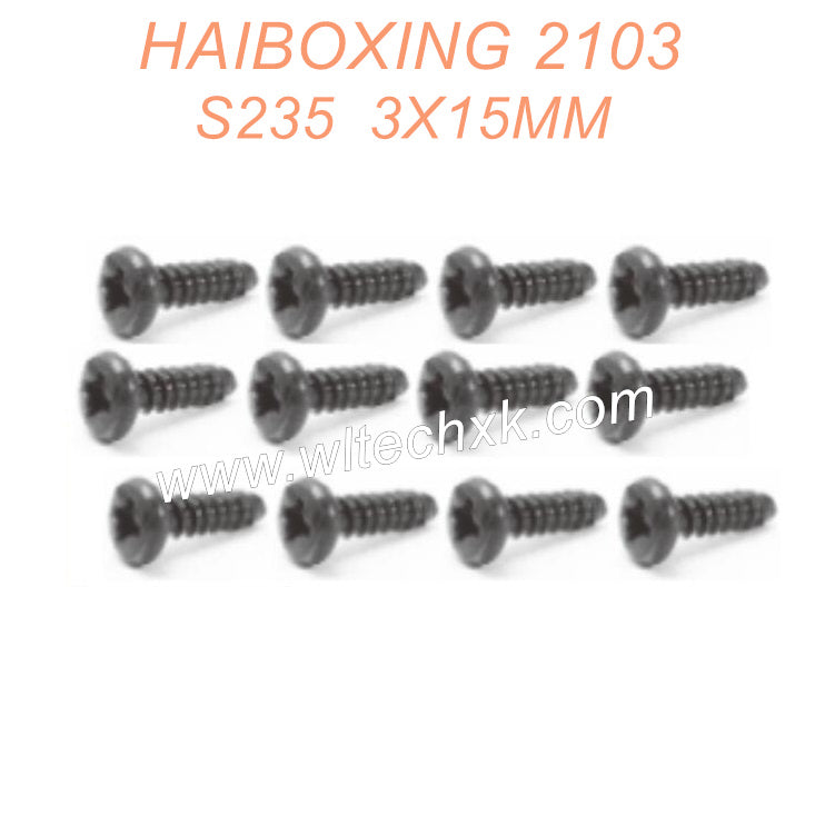S235 HAIBOXING 2103 Parts Pan Head Mechanical Screw BMHO 3X15MM