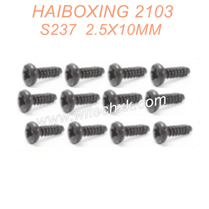 S237-HAIBOXING 2103 Parts Pan Head Fine Thread Screws BMHO 2.5X10MM
