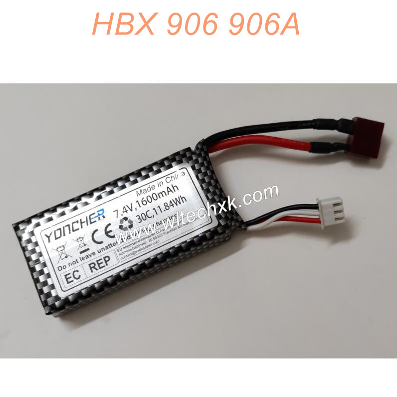 T2119 HBX 906 906A RC Car Parts Li-PO Battery 7.4V 1600mAh