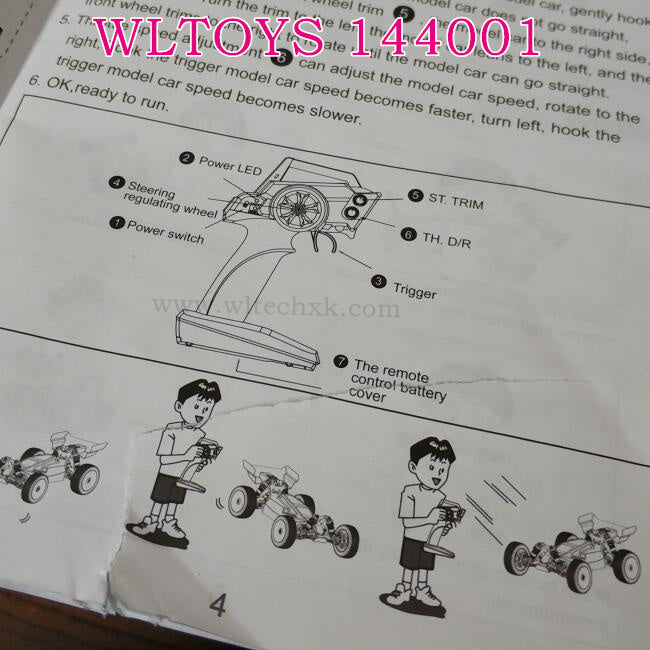 WLTOYS 144001 RC Car Original parts English Manual parper