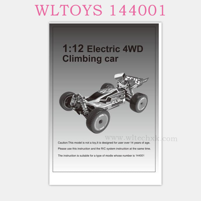 WLTOYS 144001 RC Car Original parts English Manual