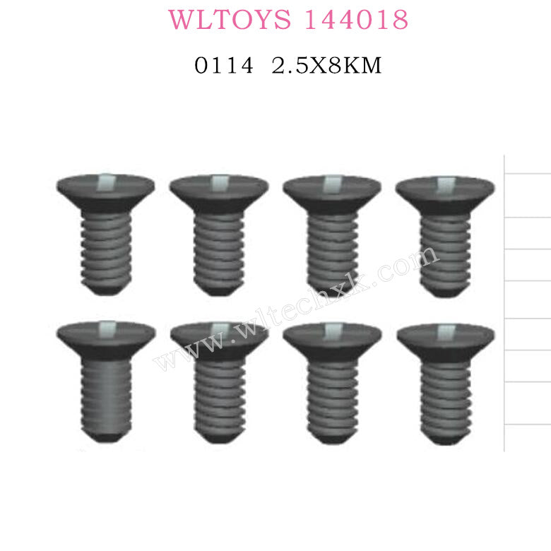 WLTOYS 144018 arts 0114 Cross flat head screw 2.5X8KM