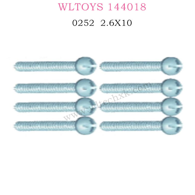 WLTOYS 144018 Parts 0252 Cross round head with self tapping screws 2.6X10PWB