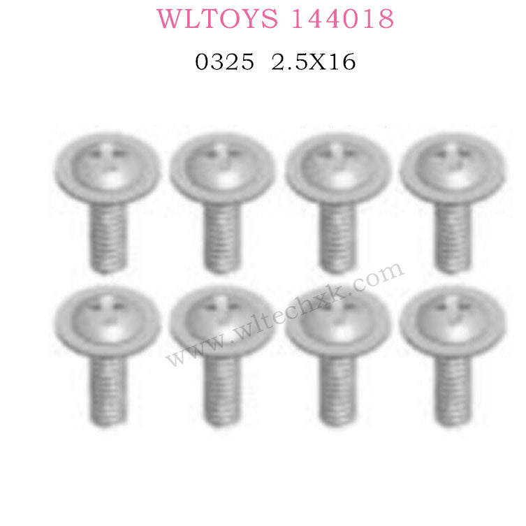 WLTOYS 144018 Parts 0325 Cross head screws with insert 2.5X16PWM
