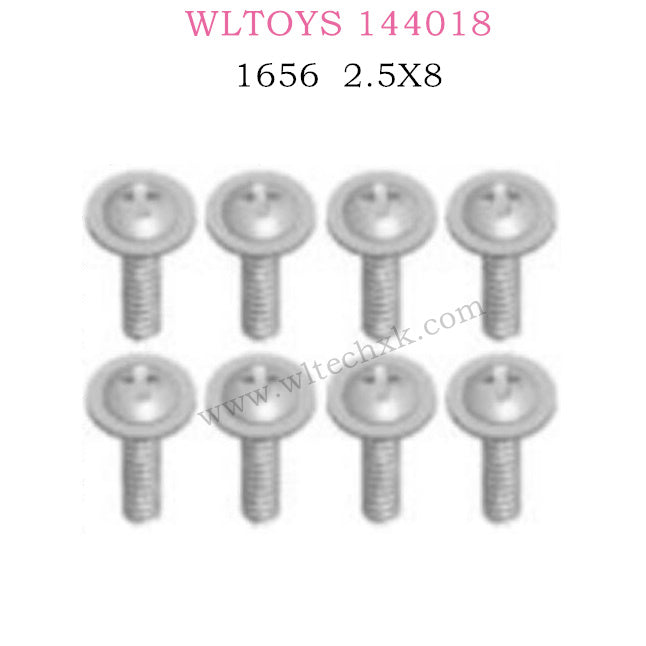 WLTOYS 144018 Parts 1656 Phillips Round head Screw ST2.5X8PWM6