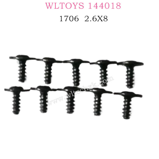 WLTOYS 144018 Parts 1706 Cross round head with insert screws 2.6X8PWB W6