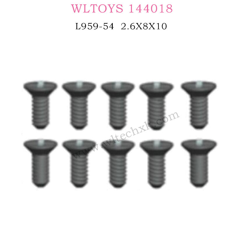 WLTOYS 144018 Parts L959-54 Countersunk head tapping screw 2.6X8X10