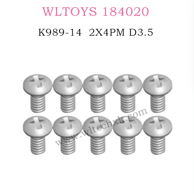 WLTOYS 184020 Parts 2X4PM D3.5 screw set K989-14