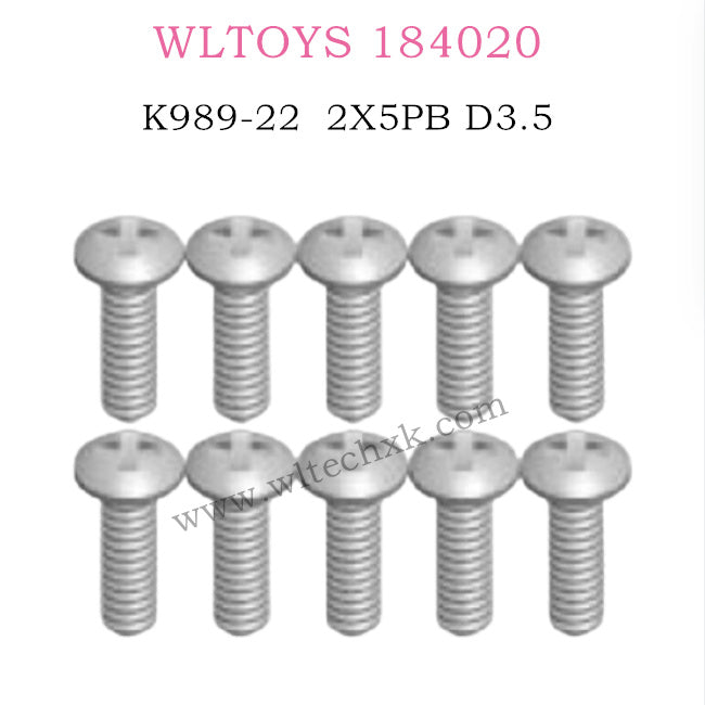WLTOYS 184020 Parts 2X5PB D3.5 screw set K989-22