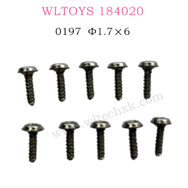 WLTOYS 184020 Parts Round head self-tapping belt screw 1.7×6 0197