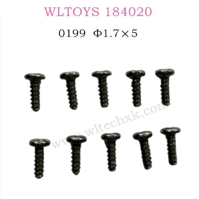 WLTOYS 184020 Parts Round head self-tapping screw 1.7×5 0199