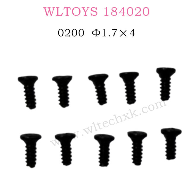 WLTOYS 184020 Parts Round head tapping screw 1.7×4 0200