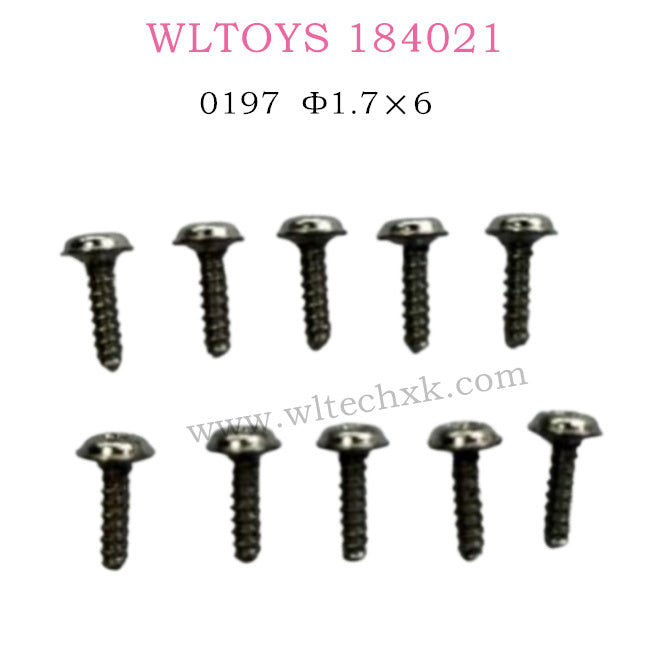 WLTOYS 184021 parts Round head self-tapping belt screw 1.7×6 0197