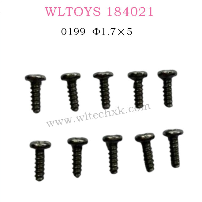 WLTOYS 184021 parts Round head self-tapping screw 1.7×5 0199