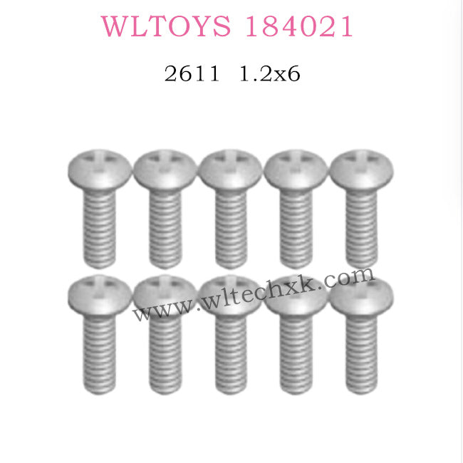 WLTOYS 184021 parts Round head self-tapping screws 1.2x6 D2.3 2611