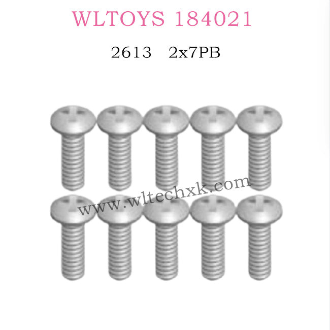WLTOYS 184021 parts Round head self-tapping screws 2x7PB D3.5 2613