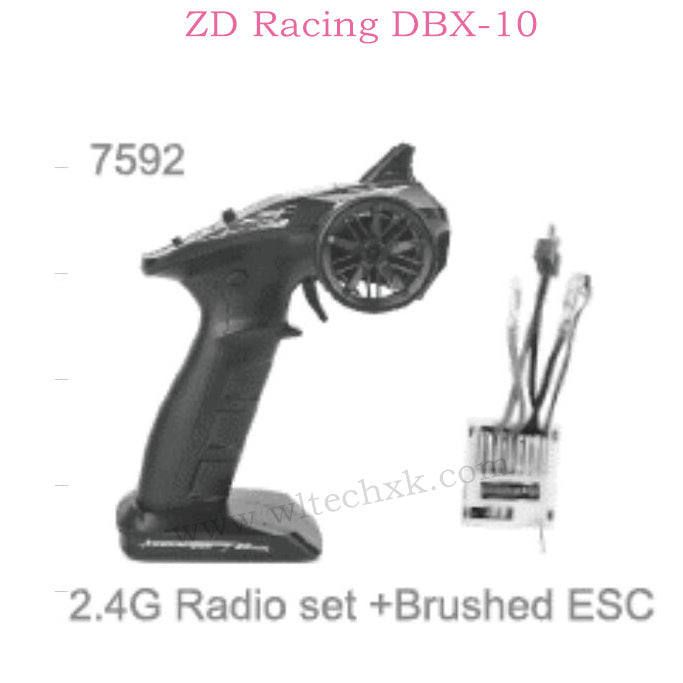 ZD RACING DBX10 Parts 2.4G Radio and 2CH ESC Brushed 7592