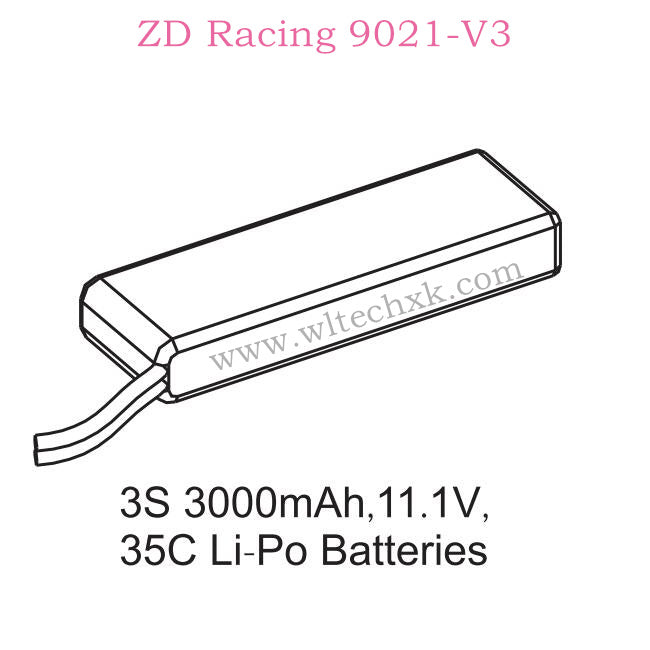 ZD Racing 9021-V3 Parts 3S 3000mAh 11.1V 35C Lipo Battery 8472