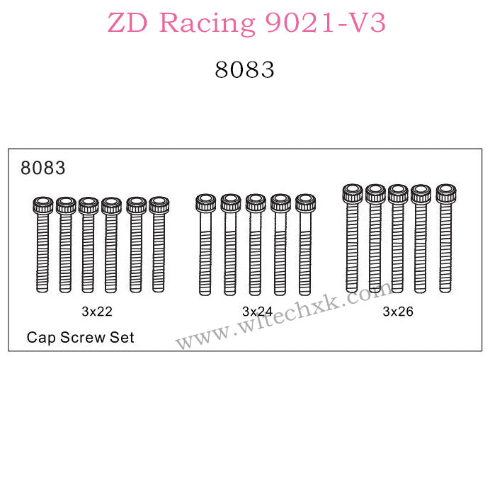 ZD Racing 9021-V3 Parts Cap Screw Set 8083