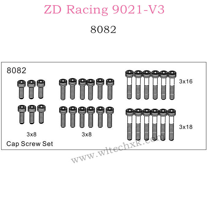 ZD Racing 9021-V3 Parts Cap Screw set 8082