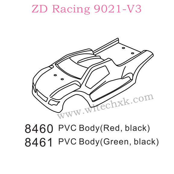 ZD Racing 9021-V3 Parts PVC Body 8460