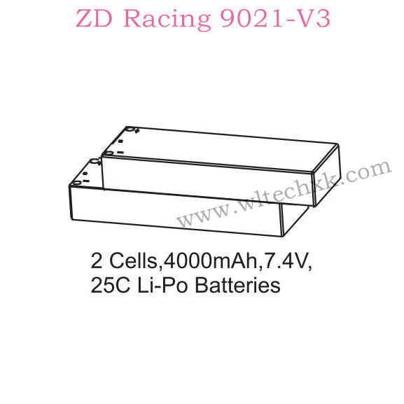 ZD Racing 9021-V3 Upgrade Parts 2 Cells 4000mAh 7.4V 25C Lipo Battery 8101