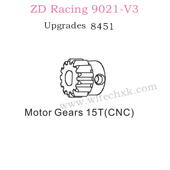 ZD Racing 9021-V3 Upgrade Parts Motor Gear 15T CNC 8451