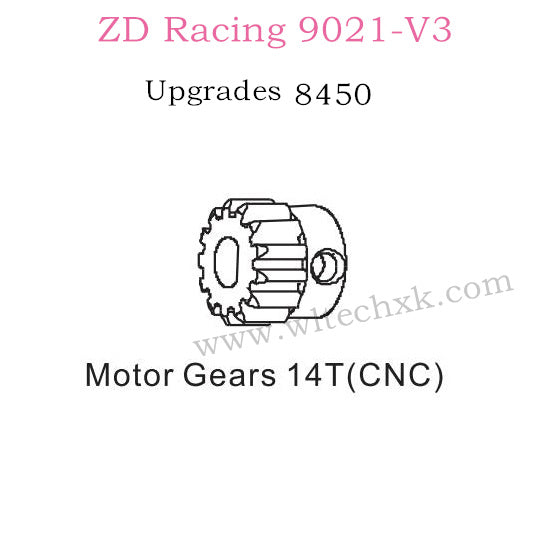 ZD Racing 9021-V3 Upgrade Parts Motor Gears 14T CNC 8450