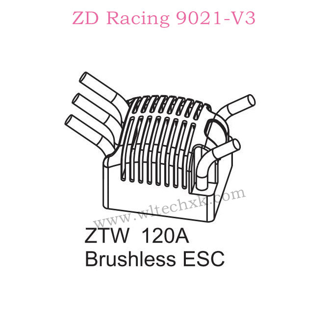 ZD Racing 9021-V3 Upgrade Parts ZTW 120A Brushless ESC 8272