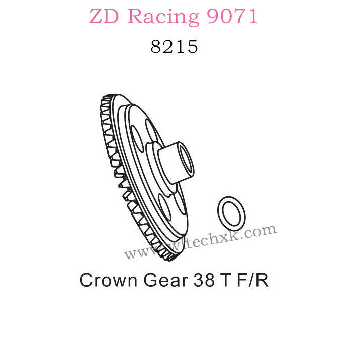 ZD Racing 9071 Parts Crown Gear 38T front or Read 8215