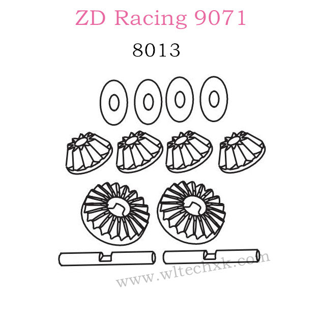 ZD Racing 9071 Parts Differential Gears CNC Machined 8013