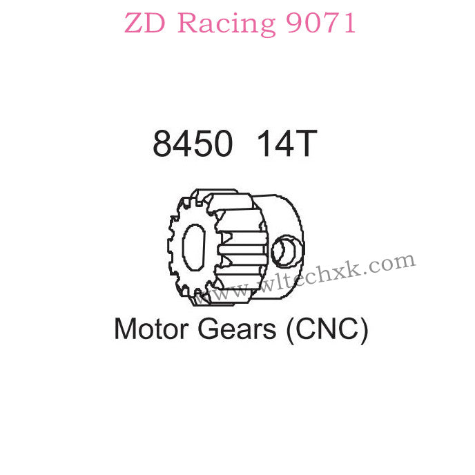 ZD Racing 9071 Upgrade Parts 14T Motor Gear CNC 8450