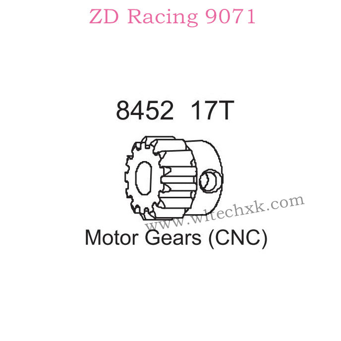 ZD Racing 9071 Upgrade Parts 17T Motor Gear CNC 8452