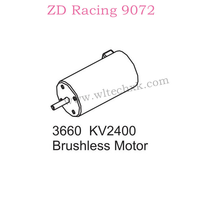ZD Racing 9072 BX-8 Parts 3660 KV2400 Brushless Motor 8271
