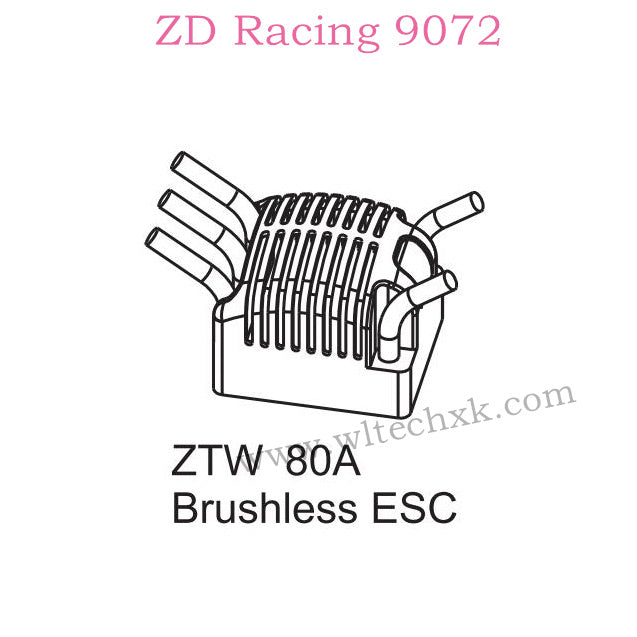 ZD Racing 9072 BX-8 Parts 80A Brushless ESC 8268