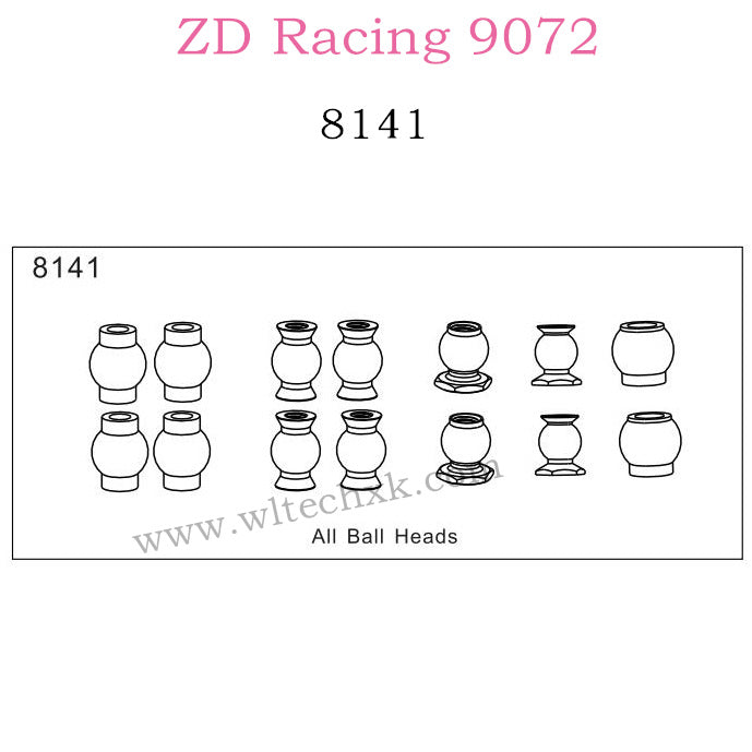 ZD Racing 9072 BX-8 Parts All Ball Heads 8141