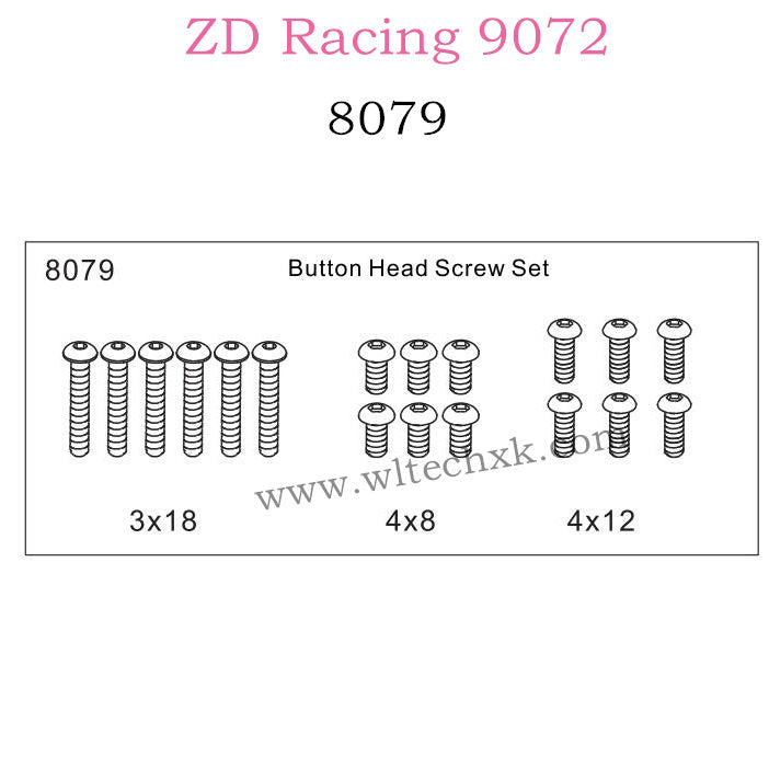 ZD Racing 9072 BX-8 Parts Button Head Screw Set 8079
