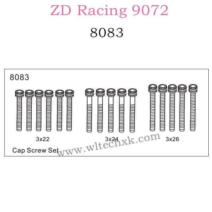ZD Racing 9072 BX-8 Parts Cap Screw Set 8083