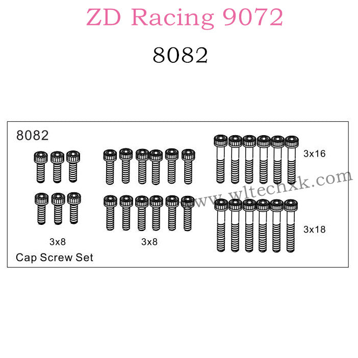 ZD Racing 9072 BX-8 Parts Cap Screw set 8082