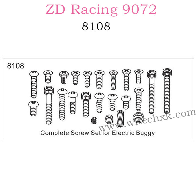 ZD Racing 9072 BX-8 Parts Complete Screw Set 8108