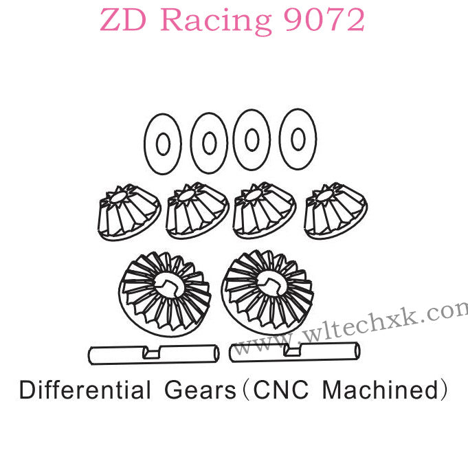 ZD Racing 9072 BX-8 Parts Differential Gears CNC Machined 8013