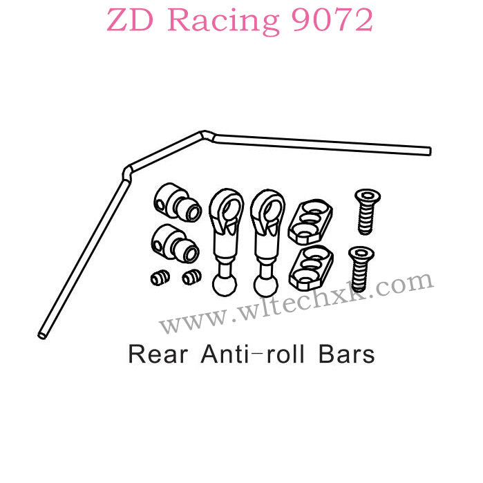 ZD Racing 9072 BX-8 Parts Rear Anti-Roll Bars 8043