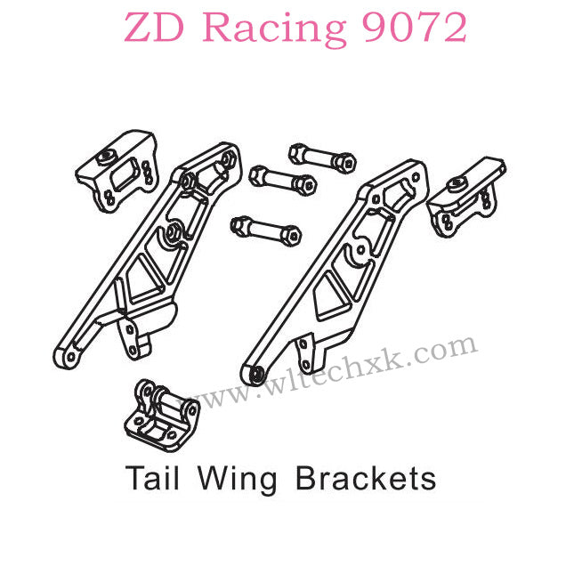 ZD Racing 9072 BX-8 Parts Tail Wing Brackets 8149