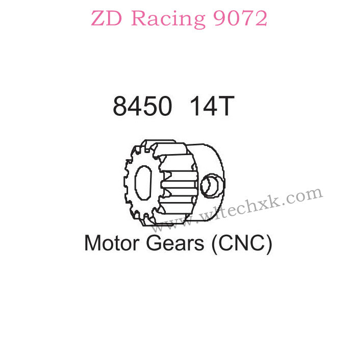 ZD Racing 9072 BX-8 Upgrade Parts 14T Motor Gear CNC 8450
