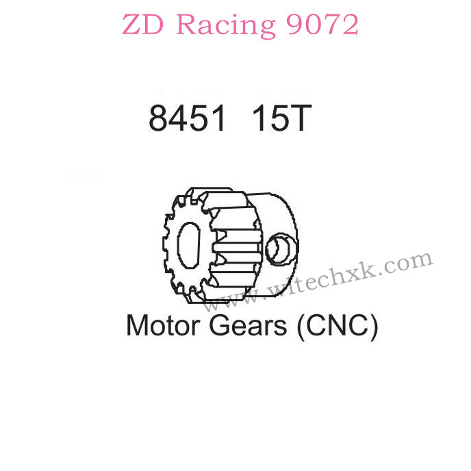 ZD Racing 9072 BX-8 Upgrade Parts 15T Motor Gear CNC 8451